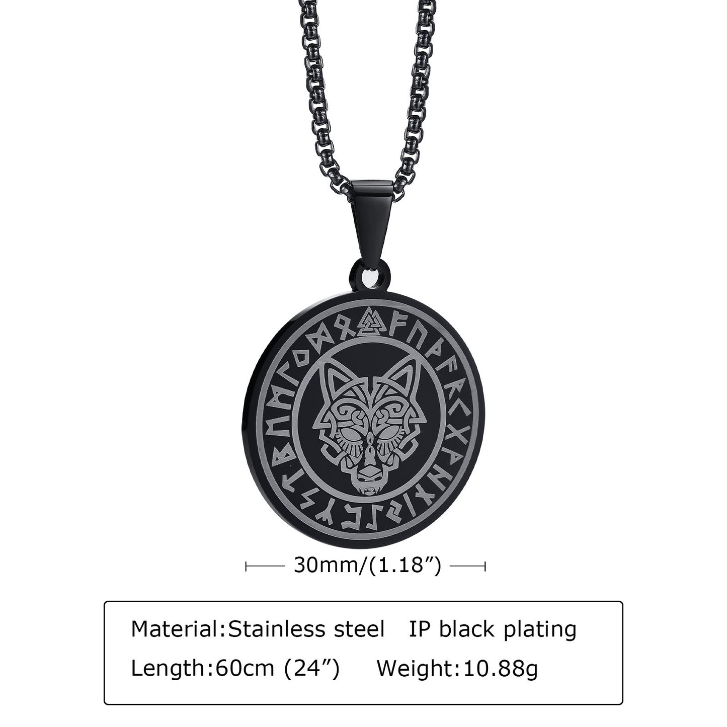 European and American Jewelry Stainless Steel Viking Wolf Pendant