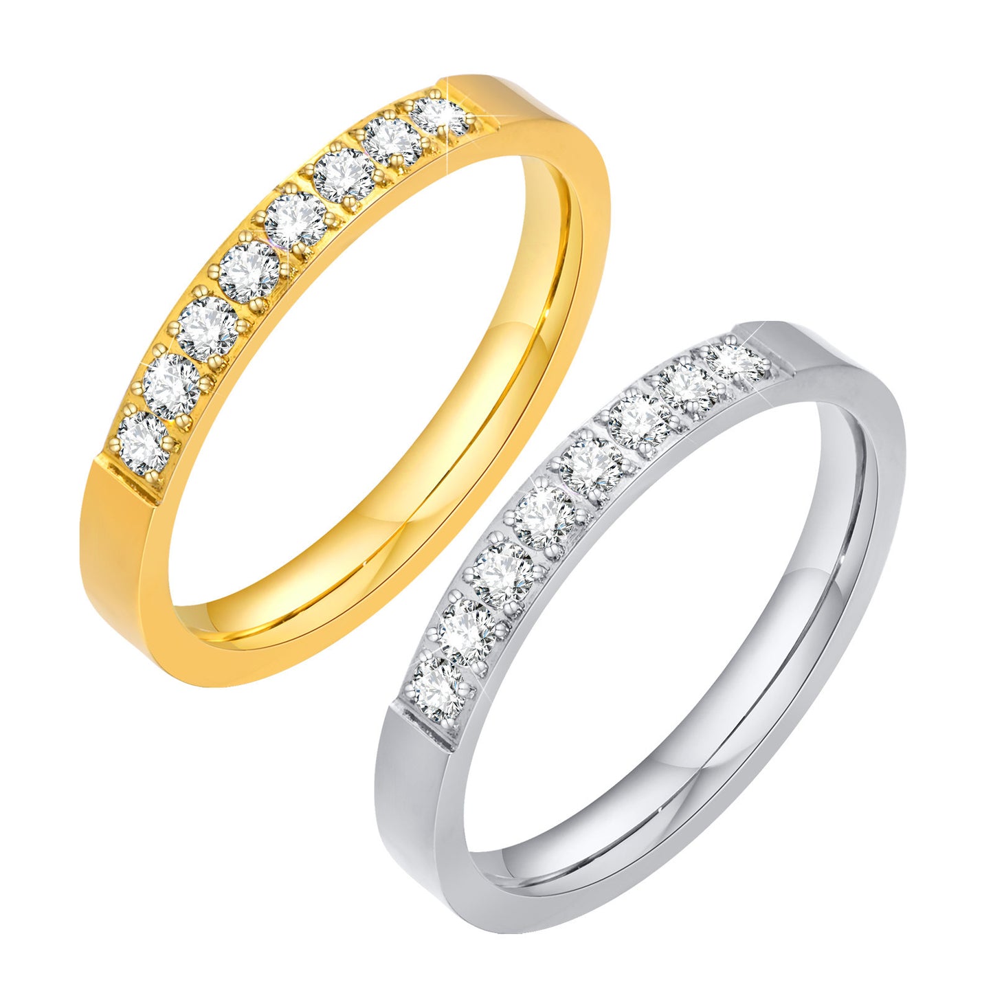 Fine Ring in Cold Wind Cool Women's Zircon Stainless Steel