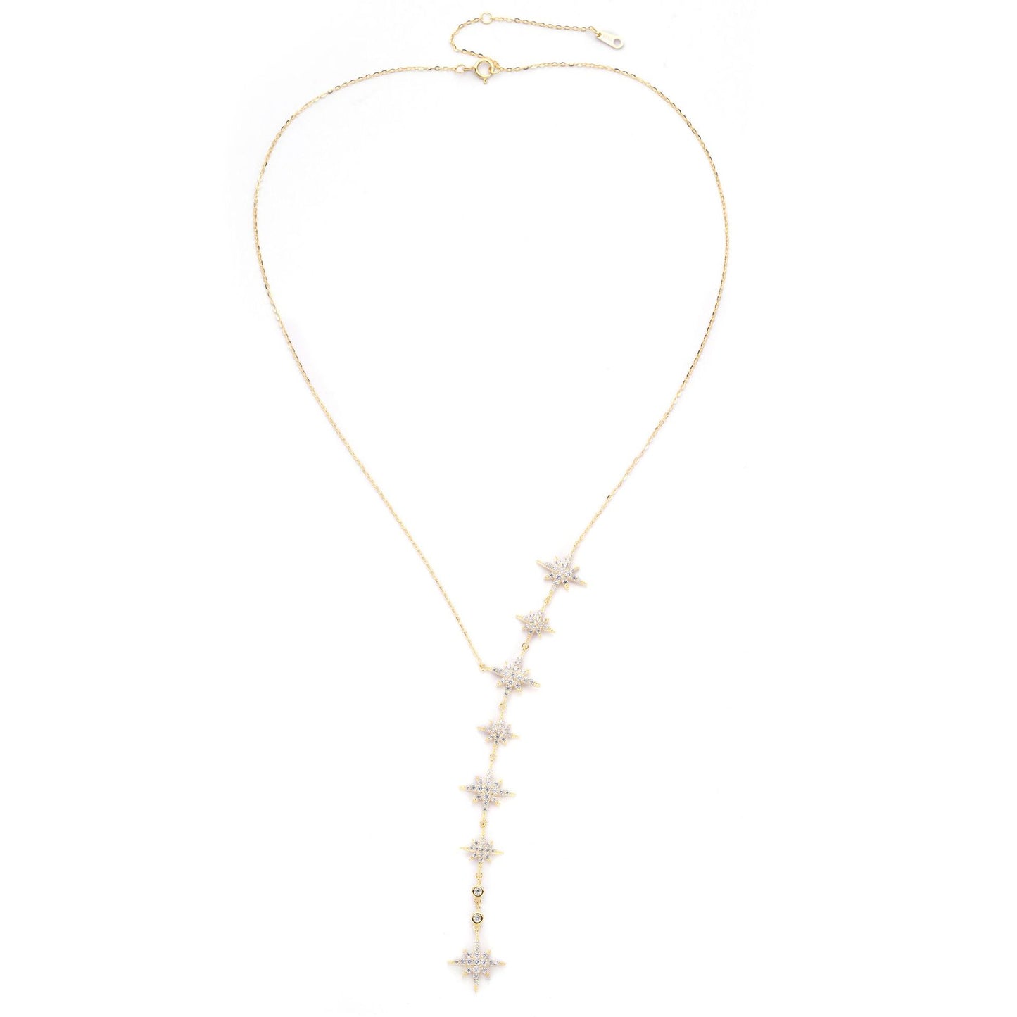 Ins Wind Simple Collarbone Chain S925 Silver Octagram Necklace