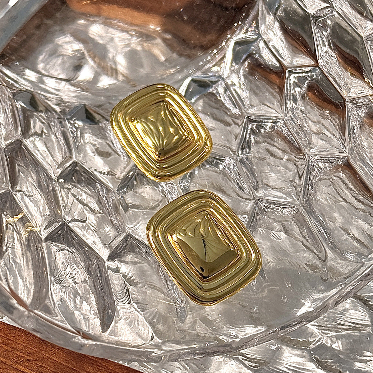 Square Stainless Steel Geometric Earrings By Planderful Vienna Verve Street Style 3D Statement Jewelry For Trendsetters