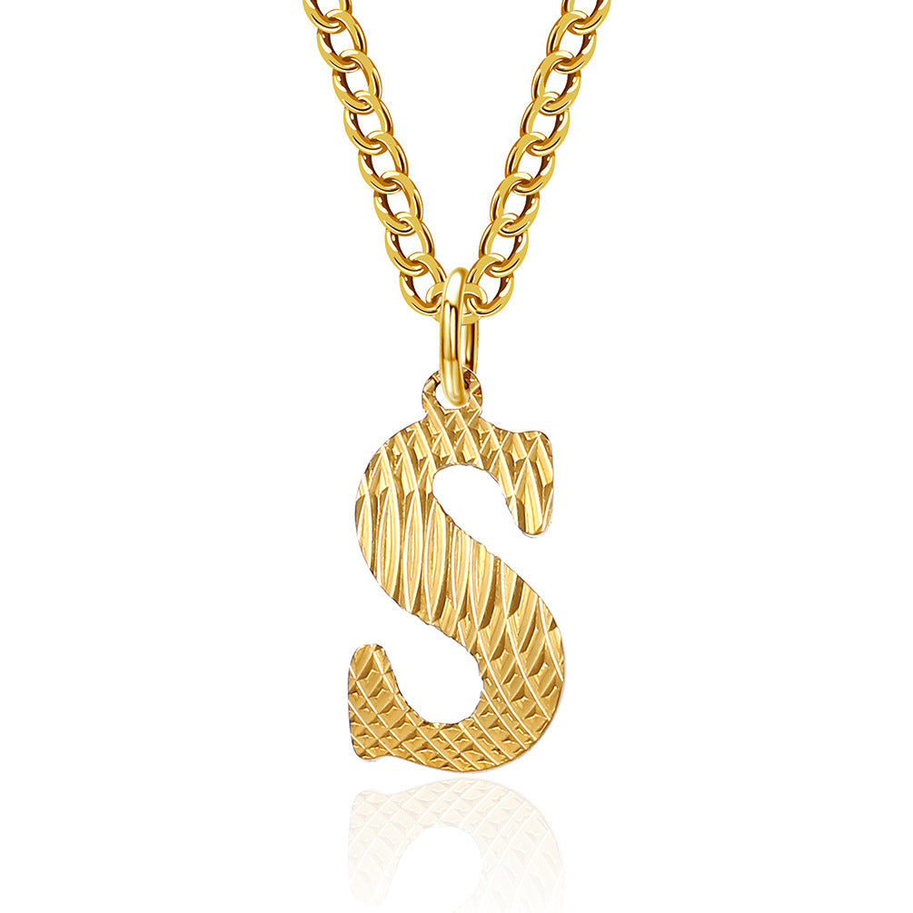 Planderful Everyday Genie Gold Plated Letter Surname Pendant For Couples Unisex Premium Magazine Style Jewelry