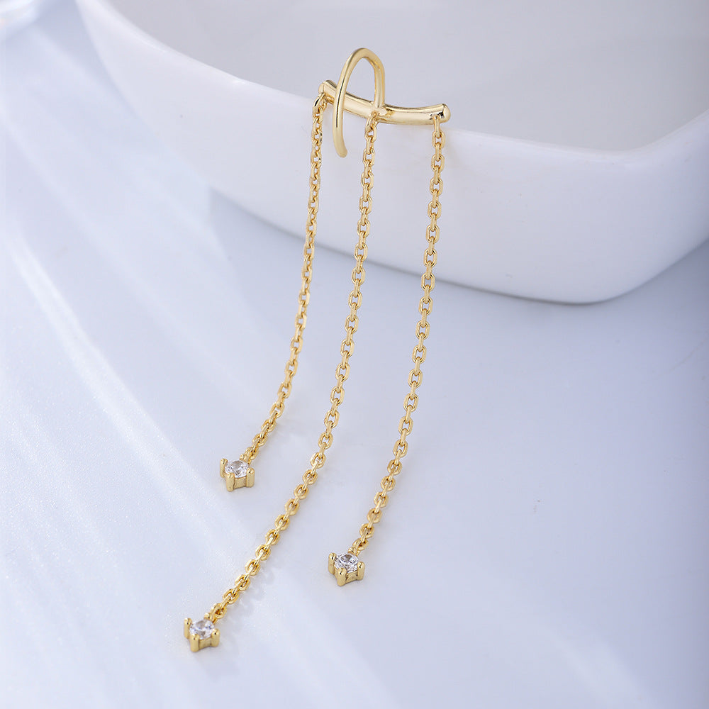 Style Long Earrings S925 Sterling Silver Chain Fringed Earrings High Quality