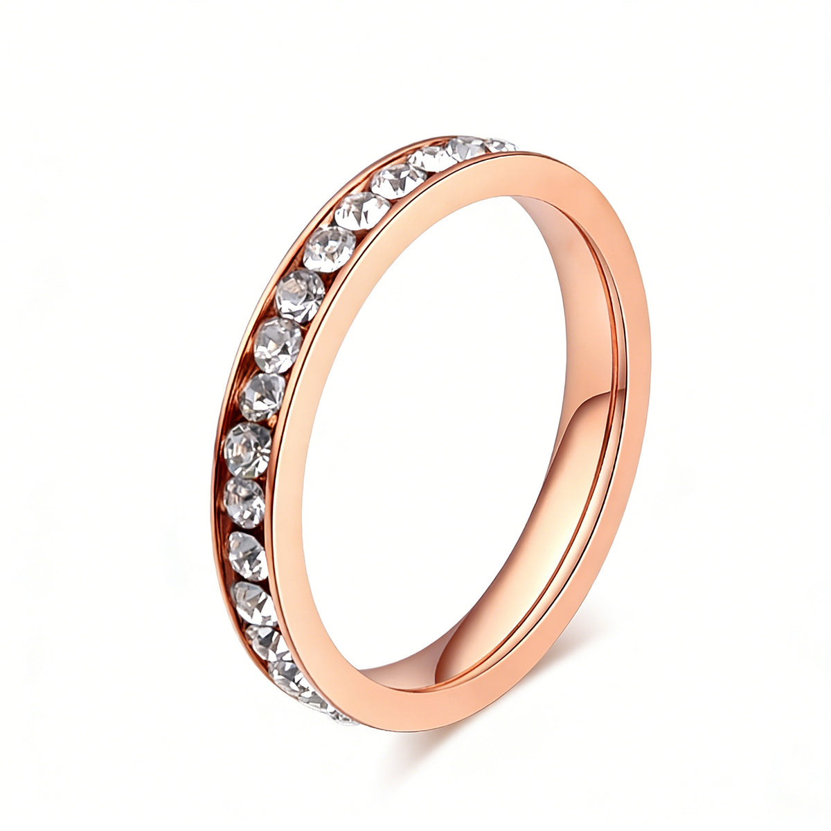 In – Pavé Zircon Women's Ring – Titanium