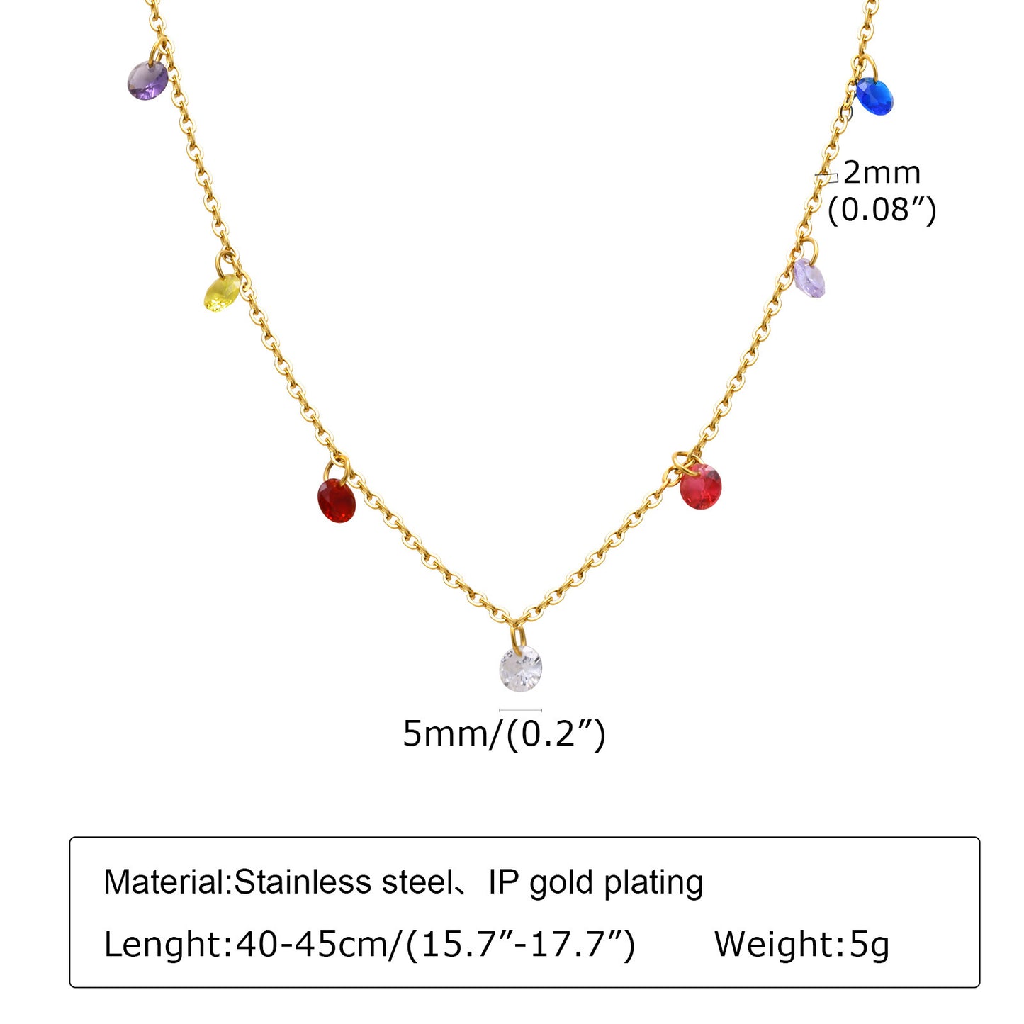 Ladies Stainless Steel Summer Dream Zircon Cross Necklace