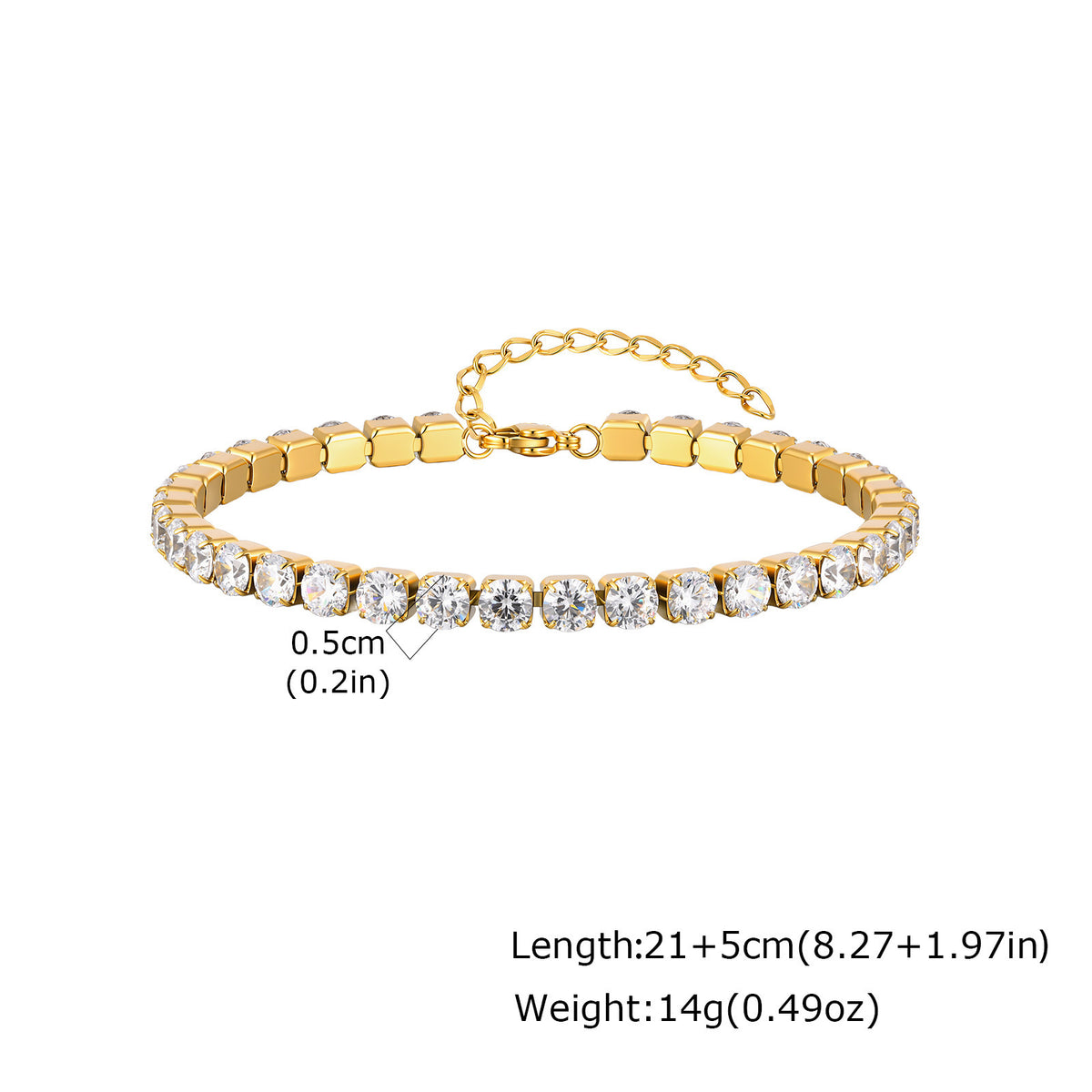 Zircon Stainless Steel Anklet