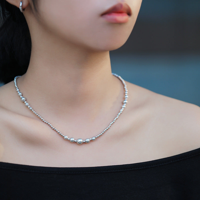 S925 Sterling Silver Freshwater Pearl Gypsy Necklace