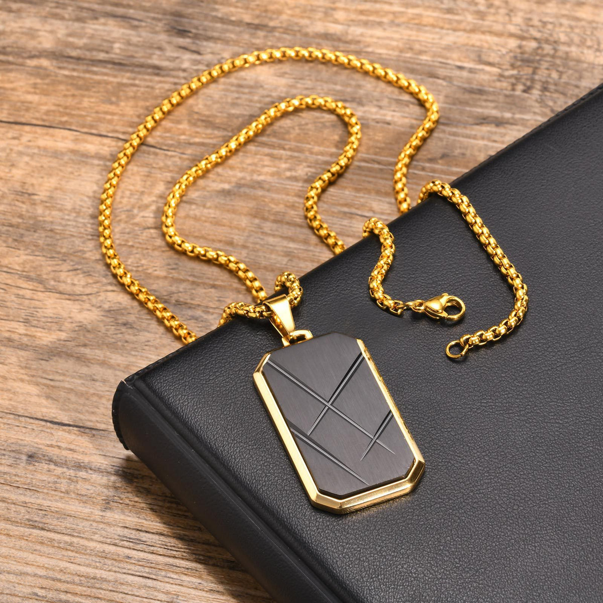 Geometric Stainless Steel Necklace for Men