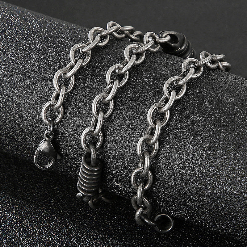 Enjoy Creative Models, Street Auction Round O-Chain Splicing Olive Core Spring Men's Necklace