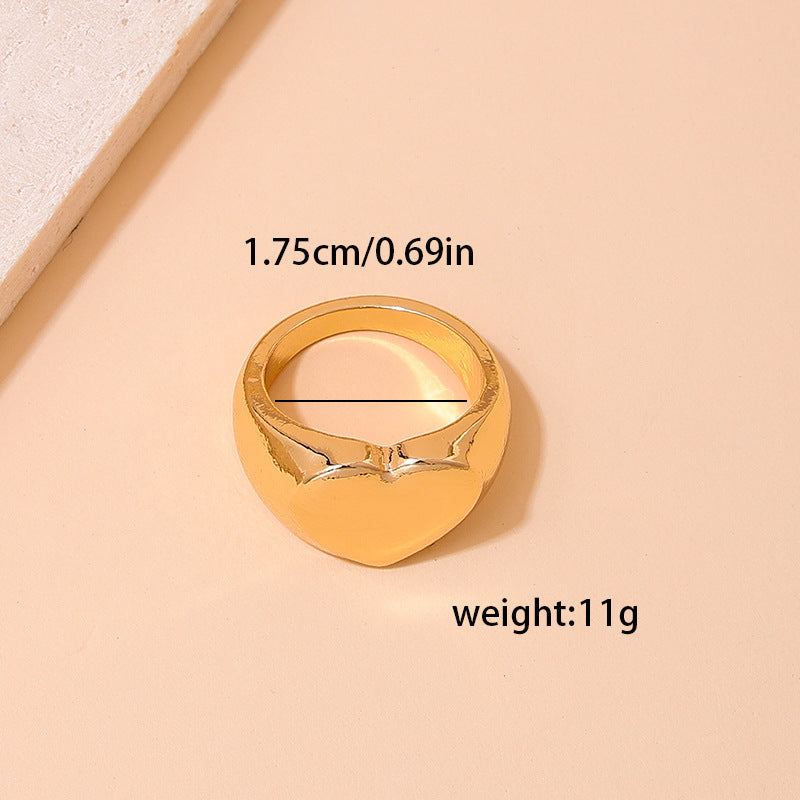 Heart Textured Metal Ring Set from Vienna Verve Collection