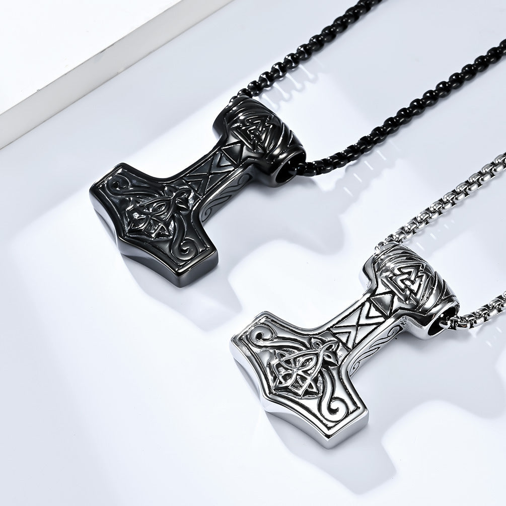 Cross-Border Amazon Nordic Style Viking Thor's Hammer Necklace