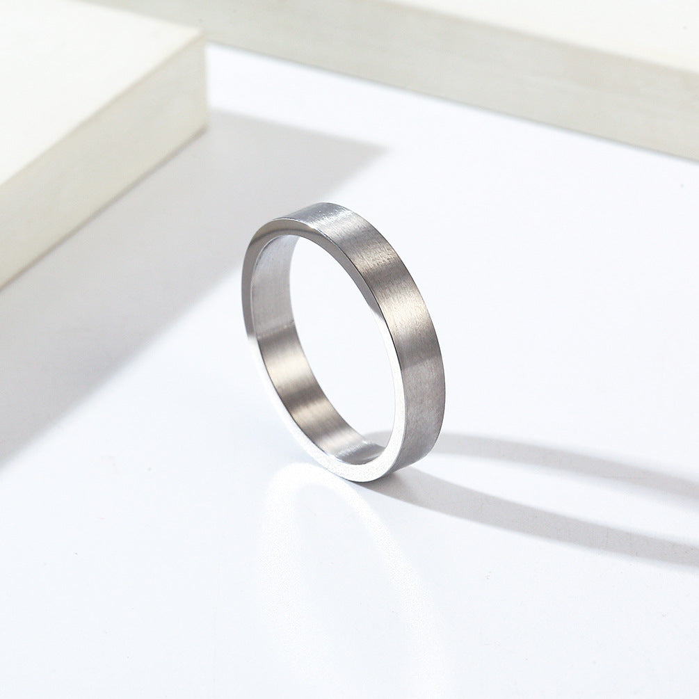Planderful Titanium Steel Ring 4mm Matte Brushed Unisex Fade Resistant Jewelry For Men And Women Everyday Wear