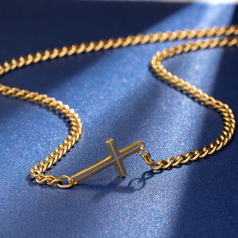 Joker Cross Titanium Necklace Pendant for Men by Planderful Collection