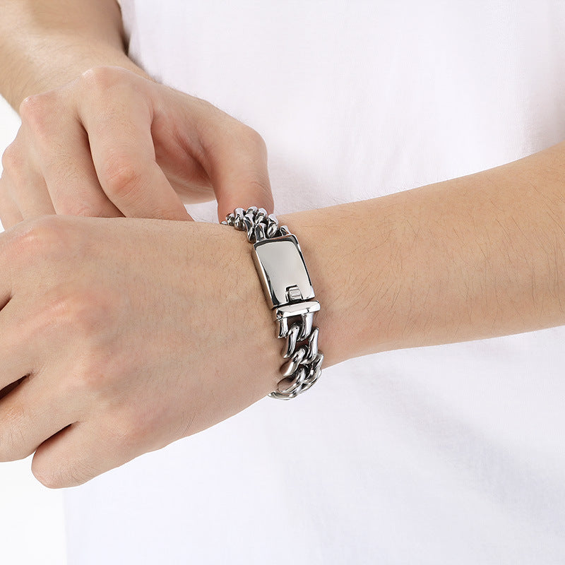 Niche – Smooth Surface 15mm Cuban Chain Stainless Steel Men's Bracelet