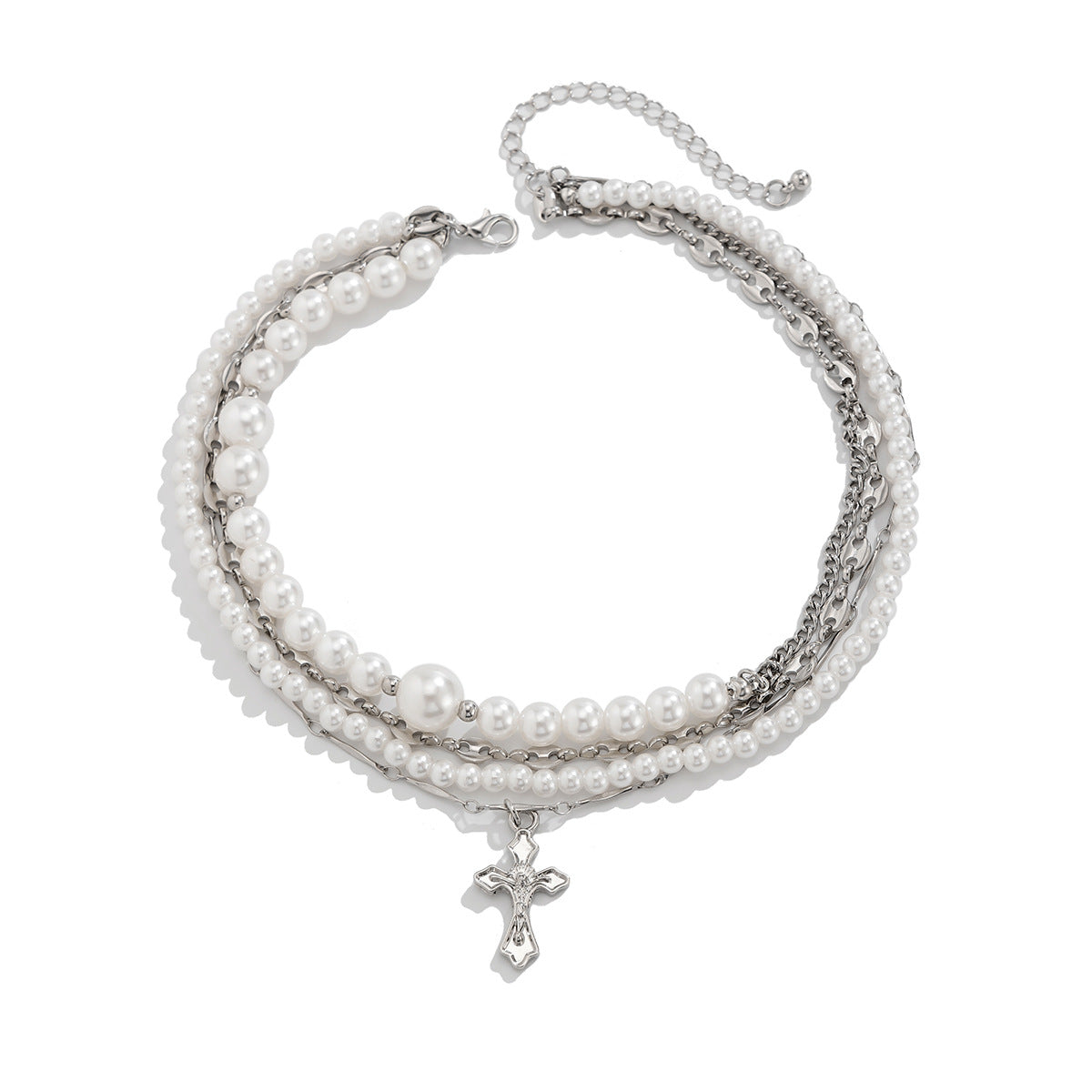 Rivet & Pearl-Style Layered Choker