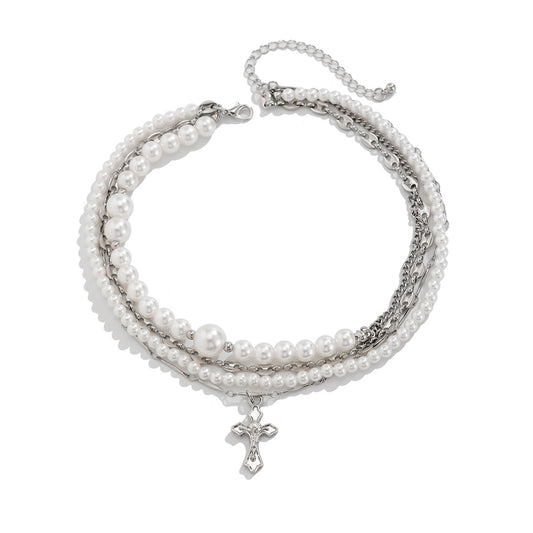 Rivet & Pearl-Style Layered Choker