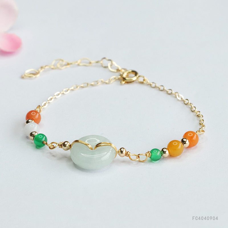 Jadeite Peace Buckle 13 mm Bracelet