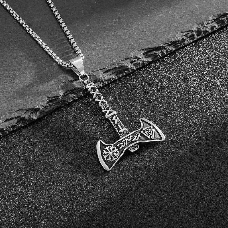 Viking Axe Necklace For Men Stainless Steel Pendant By Planderful Everyday Genie Collection Rugged