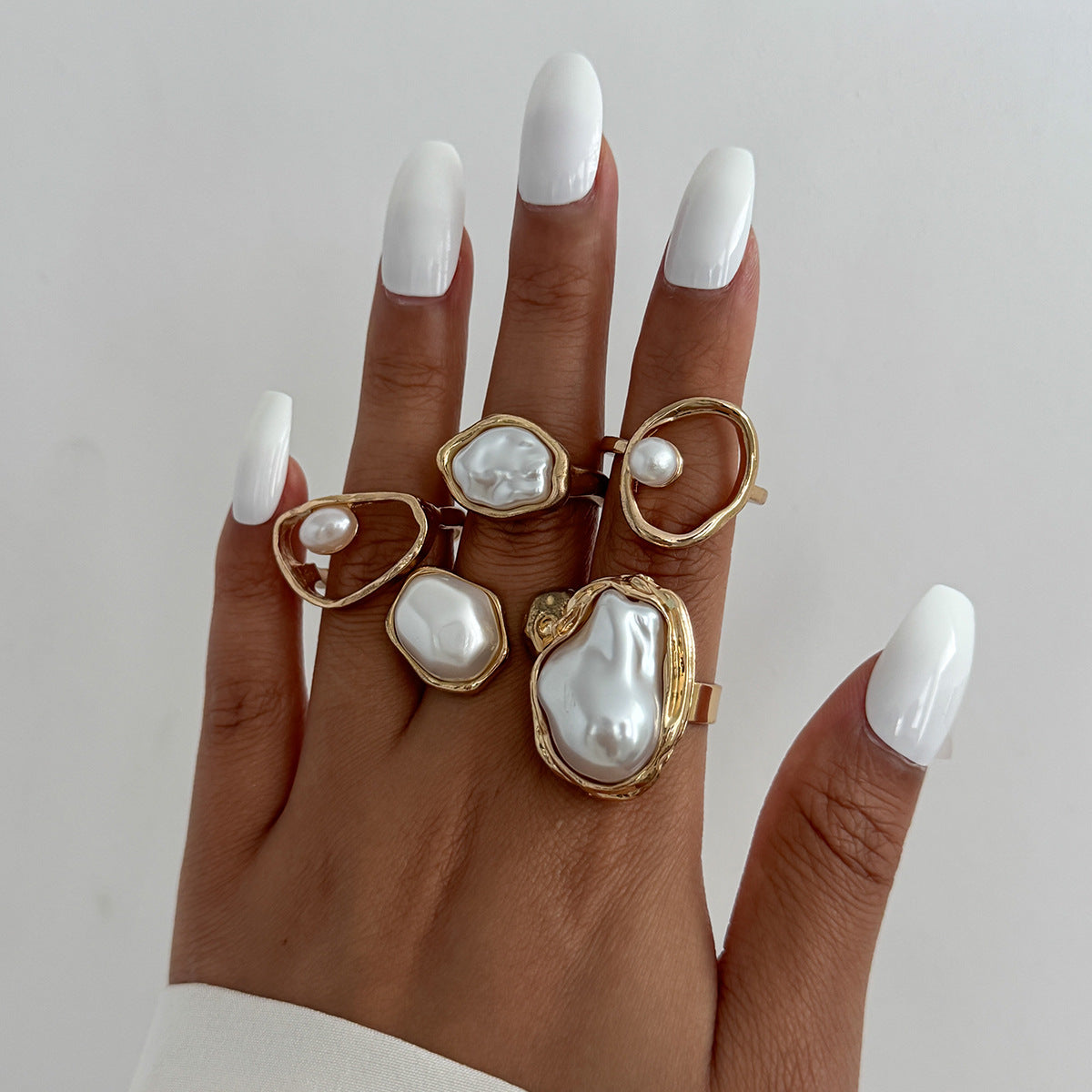 Planderful Imitation Pearl Ring Retro Baroque Statement Jewelry For Women Elegant Vintage Inspired