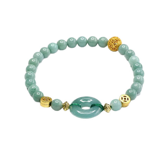 Blue Water Jadeite Classic 5.8 mm Beaded Bracelet