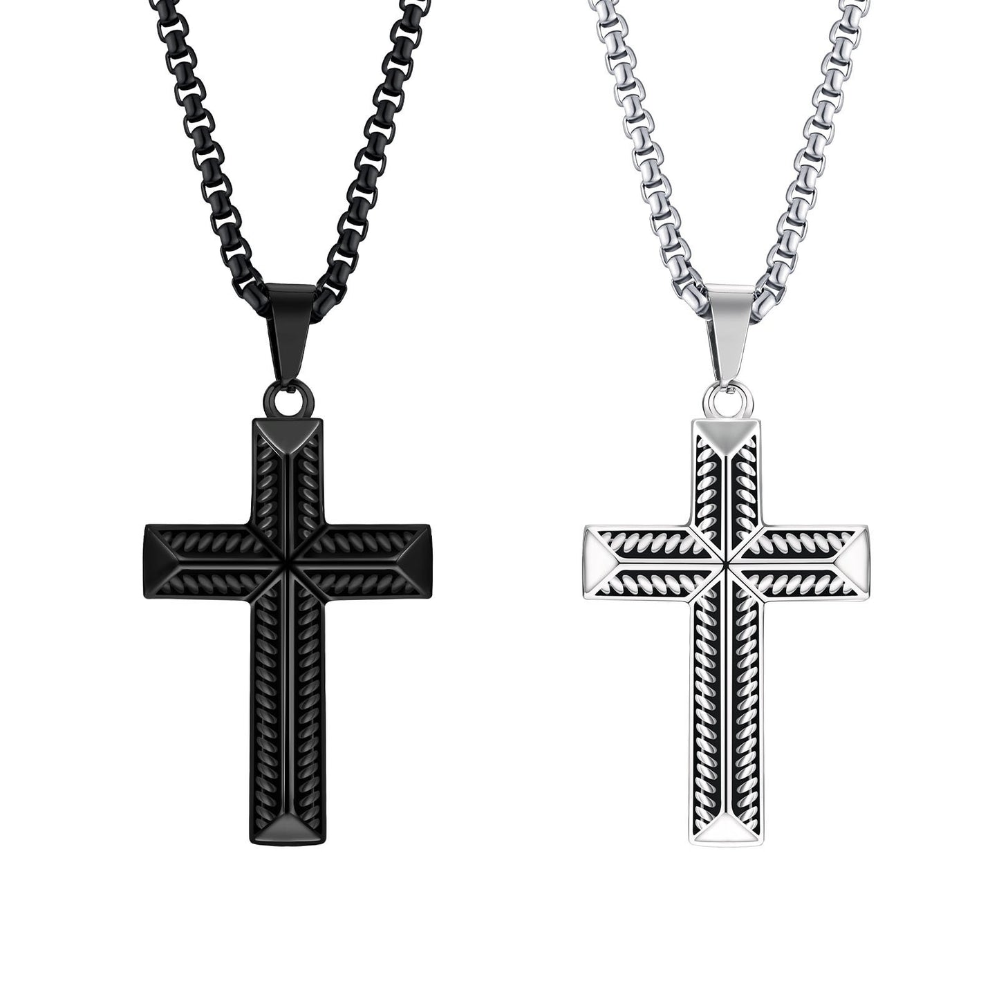 1. Planderful Cross Pendant Necklace in Titanium Steel for Everyday Style Gift Idea Unisex