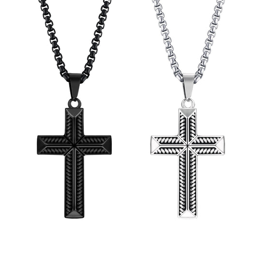 1. Planderful Cross Pendant Necklace in Titanium Steel for Everyday Style Gift Idea Unisex