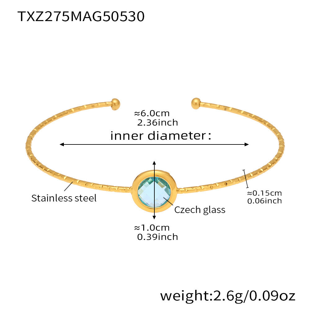 Planderful Round Cut Czech Glass Bracelet Fine Luxury Women