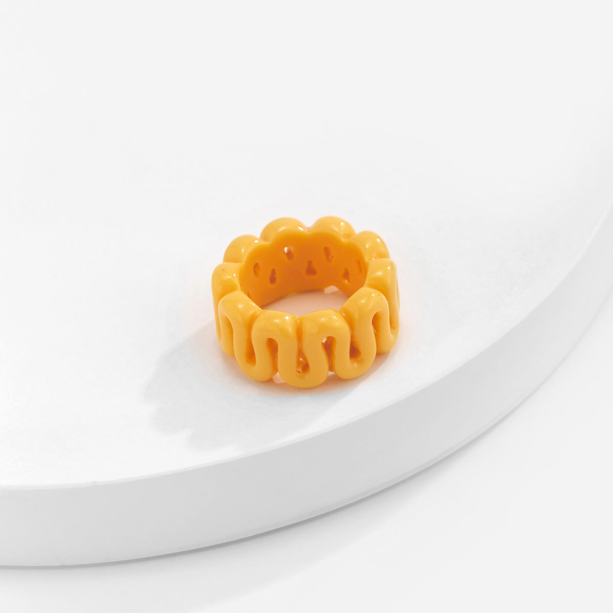 Sweet Cool Wave Geometric Ring and Simple Bracelet Set with Creative Pastoral Design