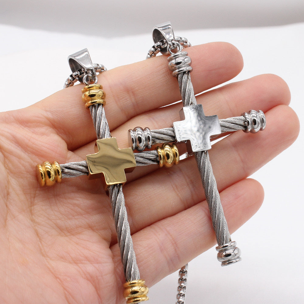 Titanium Steel Pendant Cross For Men And Women Unisex Protection Symbol Jewelry Planderful Everyday Genie Collection
