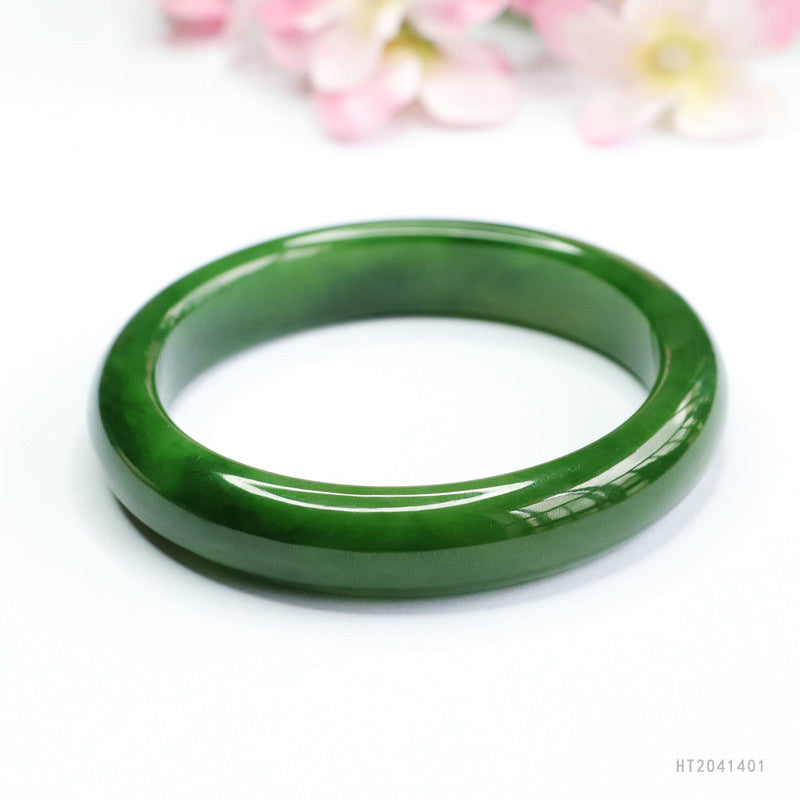 Spinach Green Hetian Jasper Bracelet