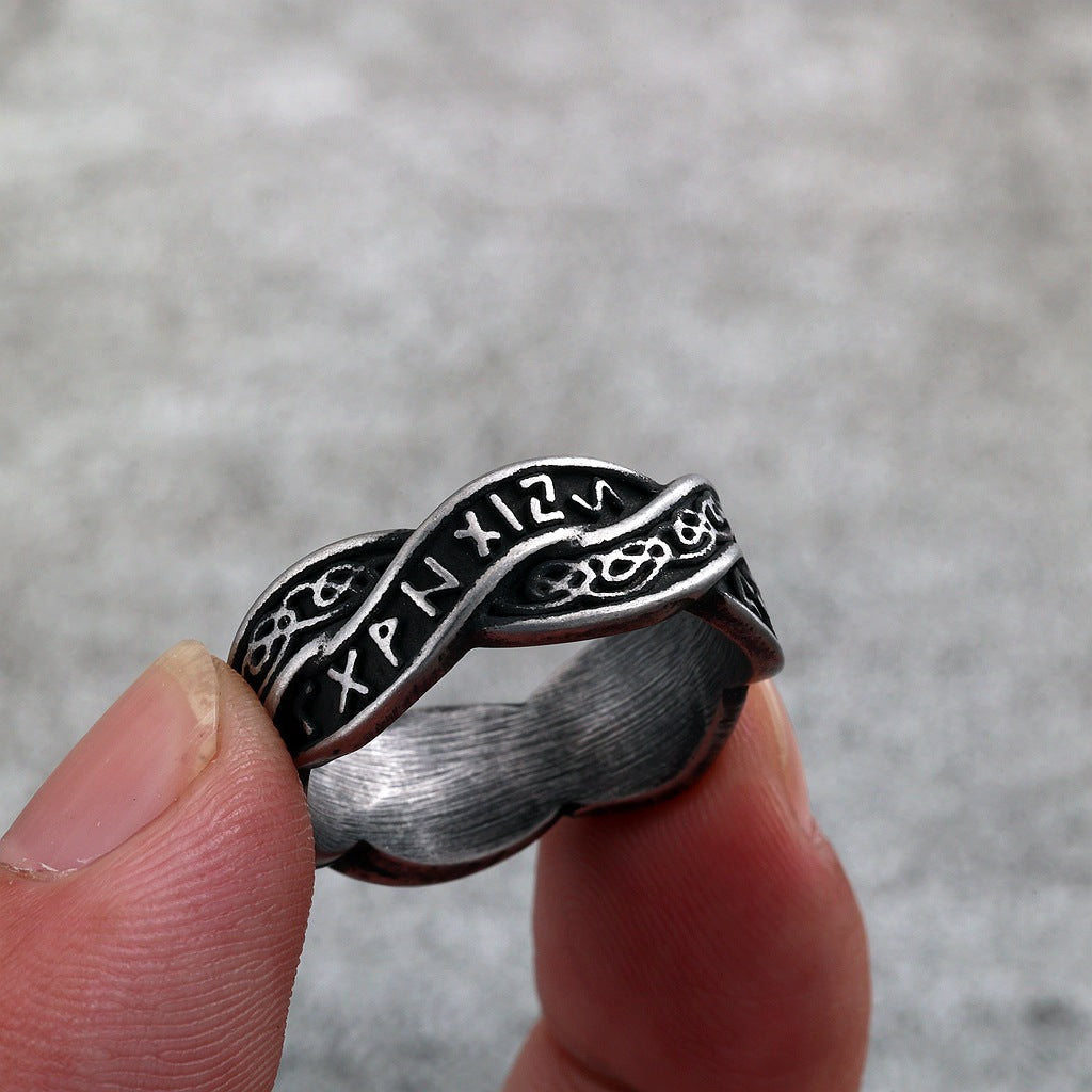 Vintage Viking Stainless Steel Men's Ring