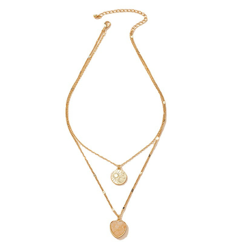 Chic Heart Pendant Necklace with Cross-Border Appeal