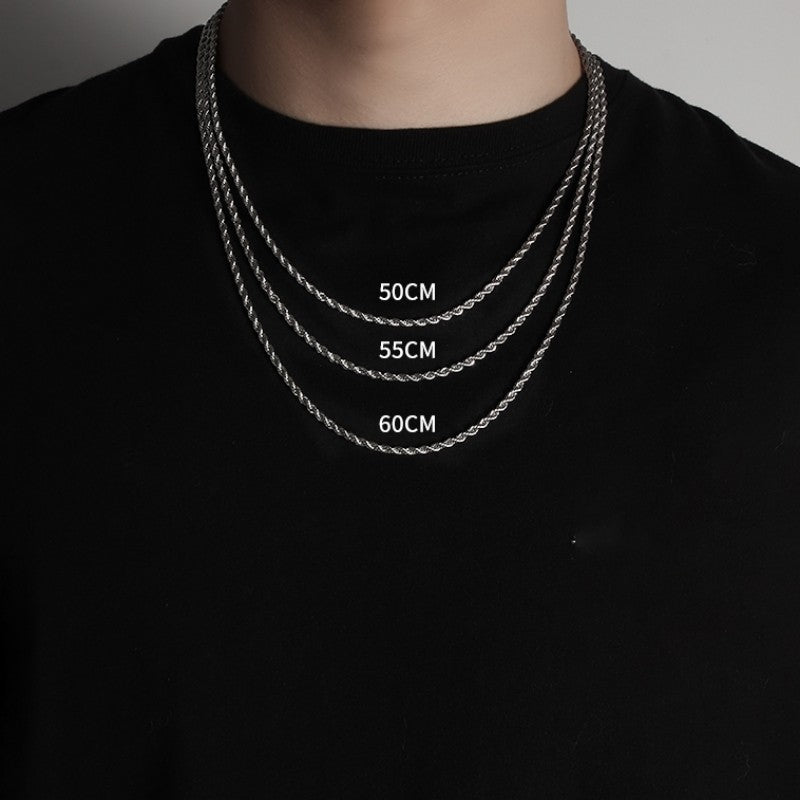 Planderful Jewelry Everyday Genie Steel Necklace For Men With 18K Gold Twist Pendant