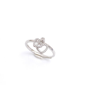 Korean version of fashion s925 sterling silver love ring, women's niche design, high-end personality opening adjustable ring
