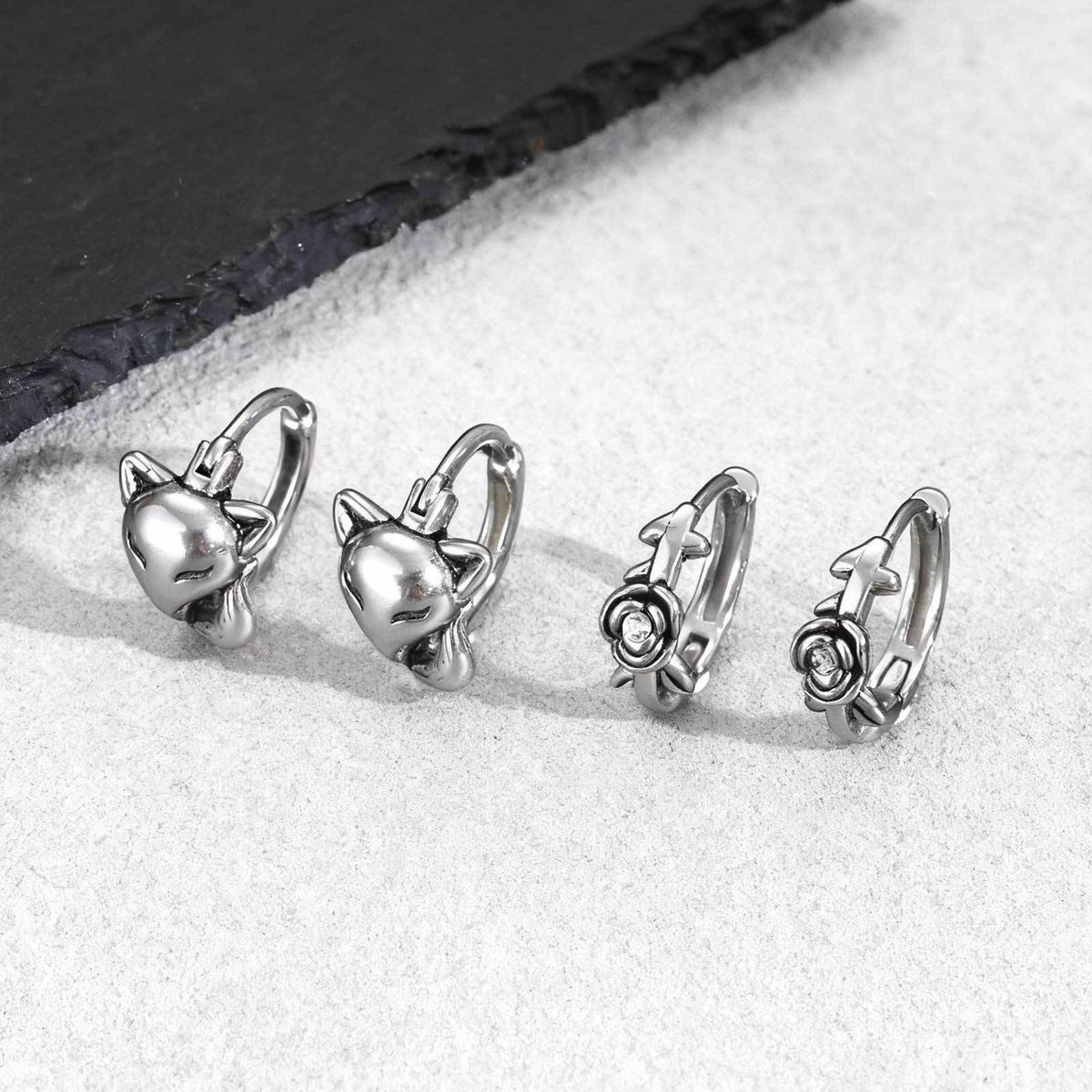 Stainless Steel Zircon Earrings