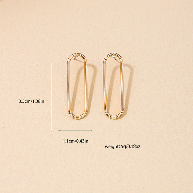 Chic Vienna Verve Metal Earrings with Hollow Geometric Design