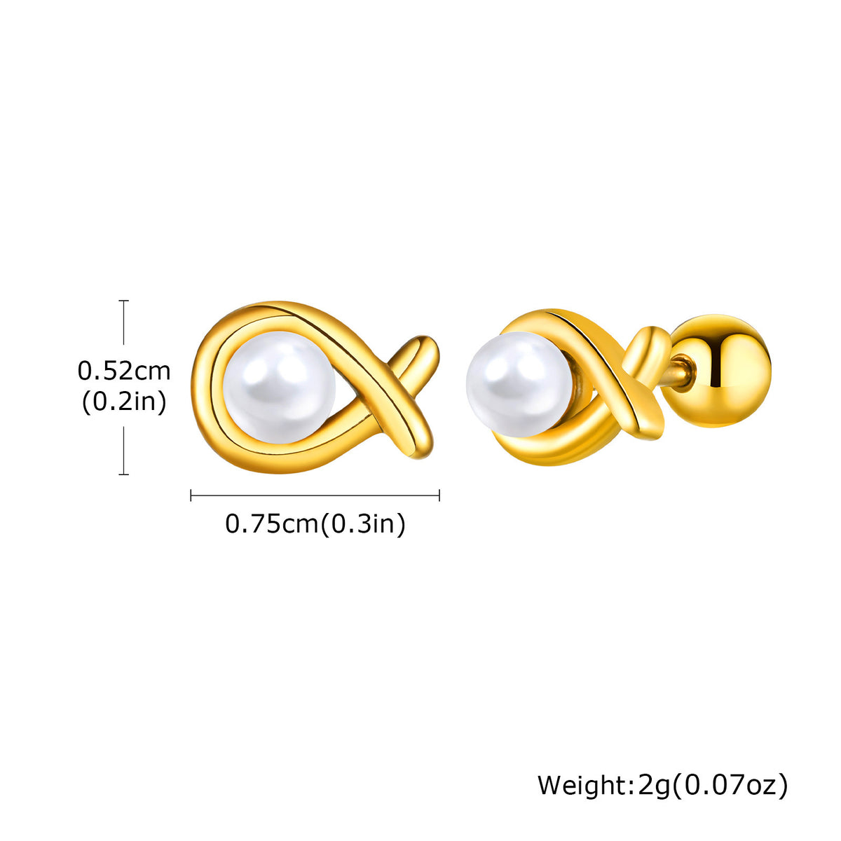 Stainless Steel Zircon Pearl Heart Earrings