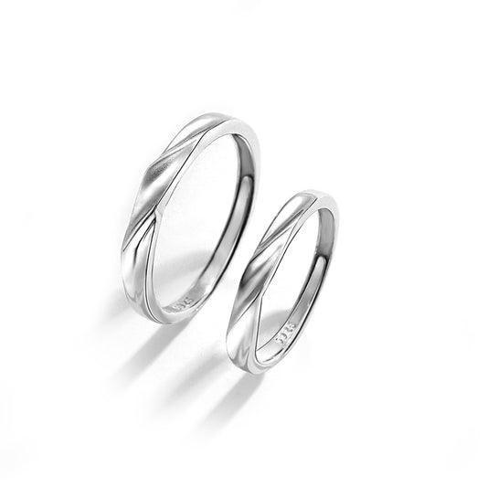 Planderful Everyday Genie – Mobius Popular Versatile Couple Ring 925 Sterling Silver Personality Cold Wind Sense of Luxury Pair Ring to Send Girlfriend