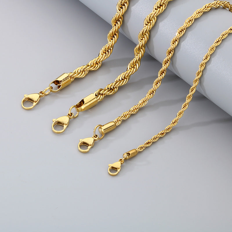 Twist Twist Rope Bracelet – In Europe & The United States – Stainless Steel Twist Chain