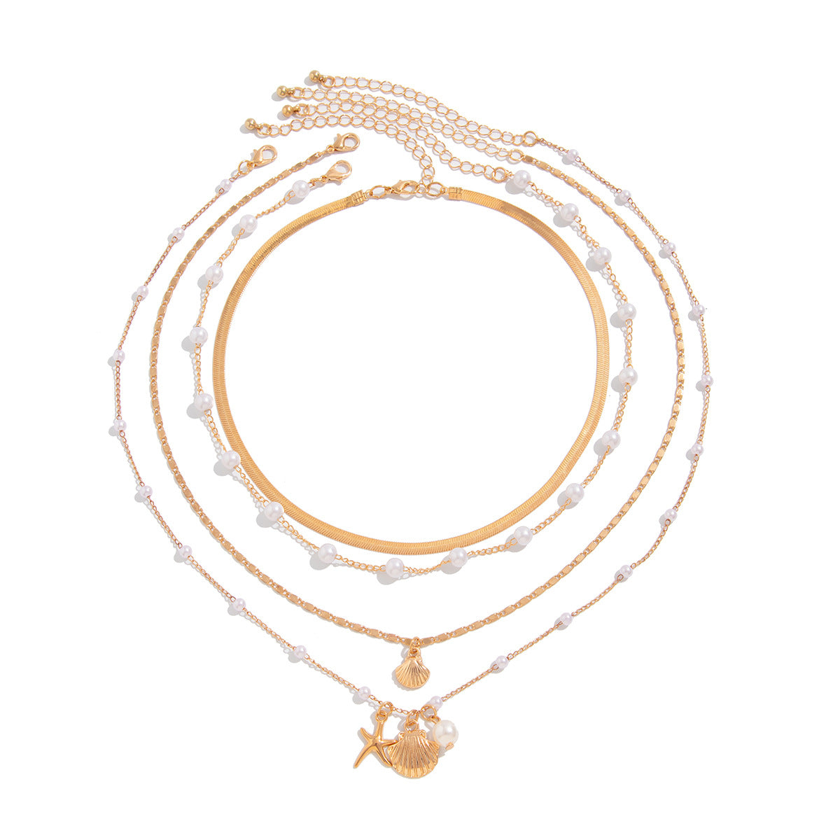 Planderful Vienna Verve Necklace – Elegant Imitation Pearl Layered Design