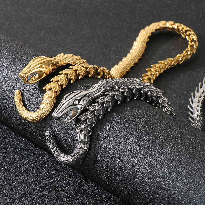 Planderful Snake Necklace For Men Personalized Premium Steel