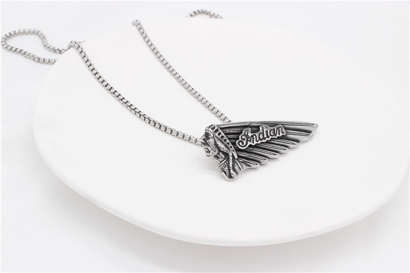 Indian Chief Titanium Steel Pendant Necklace