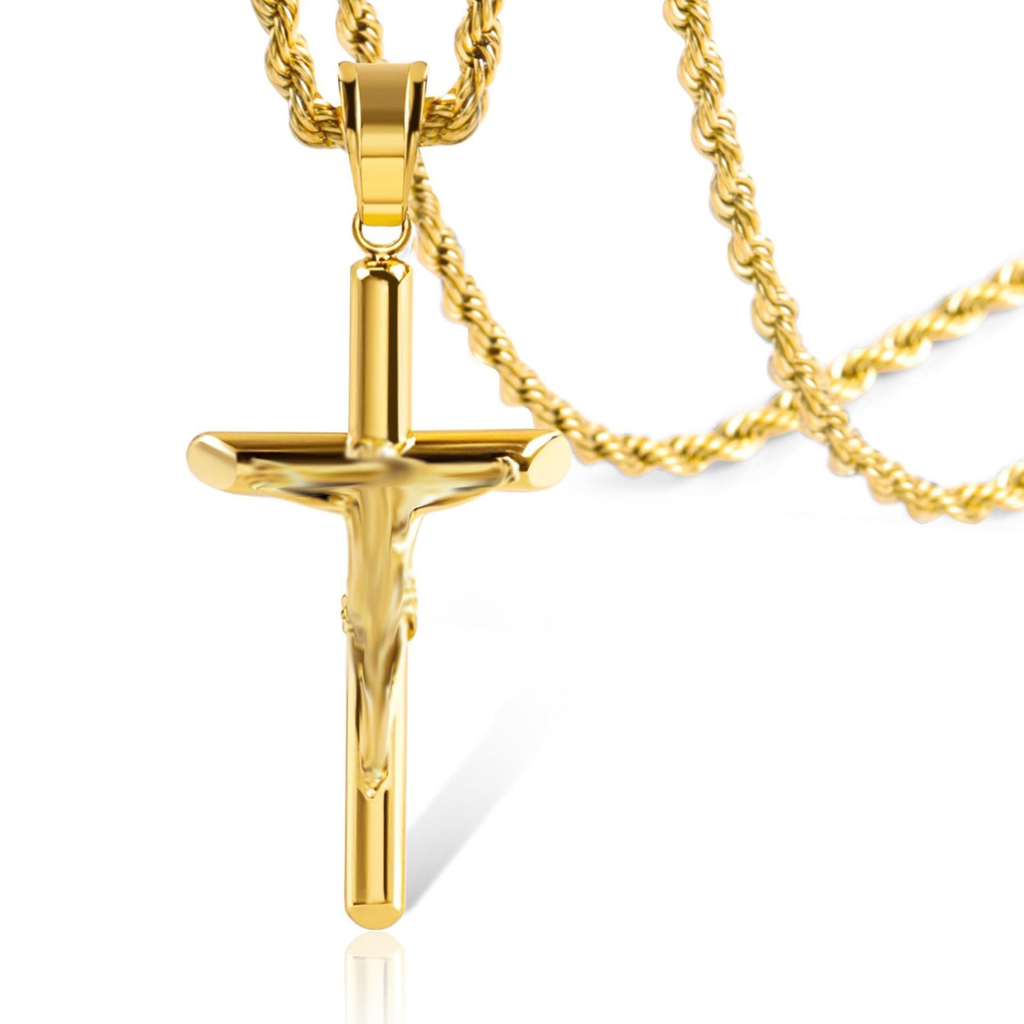 Planderful Stainless Steel Cross Pendant Necklace For Unisex Daily Wear Punk Hip Hop Style