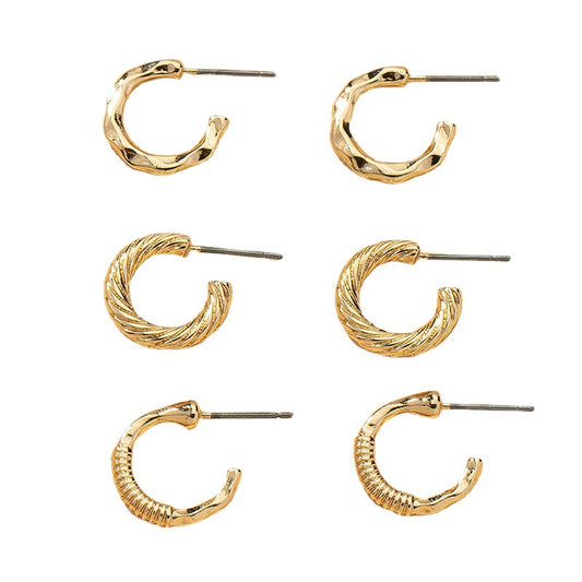 European and American Metal C-Shaped Earring Set - Vienna Verve Collection