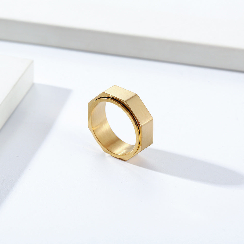 Cross-Border E-Commerce Jewelry Stainless Steel Anxiety Relief Ring