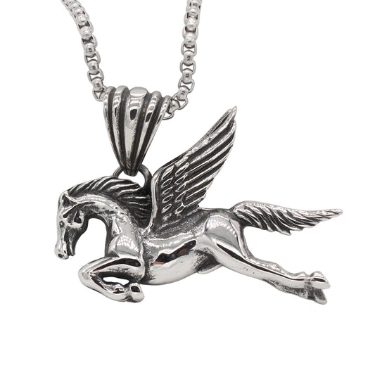 Planderful Jewelry Pegasus Pendant For Men Titanium Steel