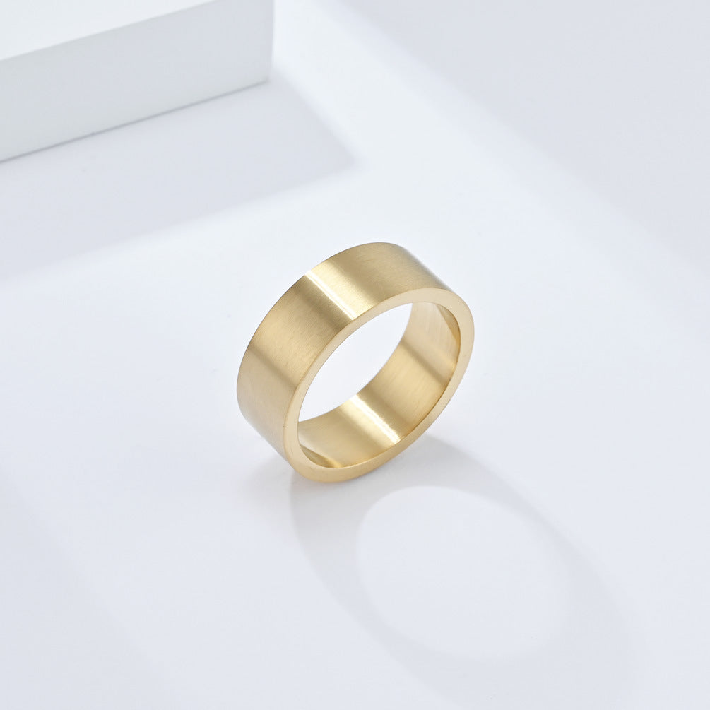 Matte Brushed Gray Ancient Silver Stainless Steel Ring for Men