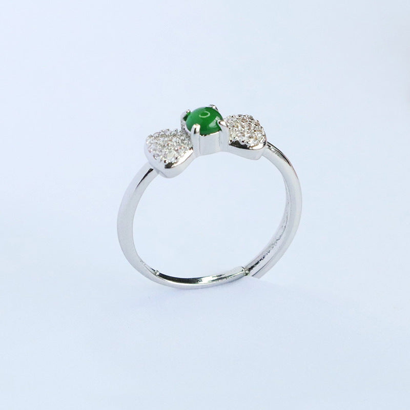 Green Jadeite Bow Ring
