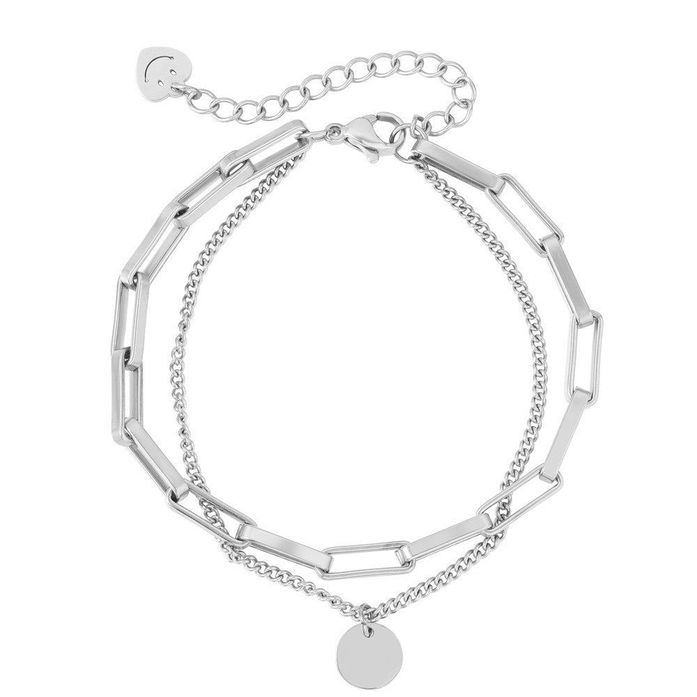 Titanium Steel Double Layer Bracelet Elegant For Modern Women By Planderful Everyday Genie Collection