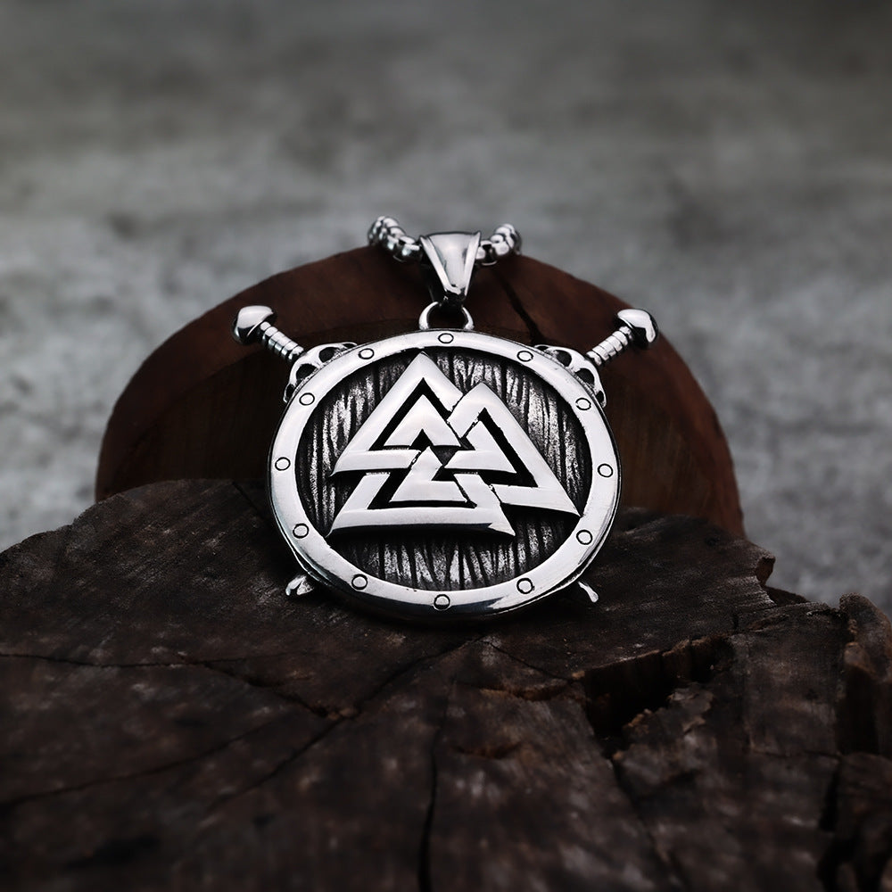 Nordic Viking Pendant Spartan Warrior Shield Necklace Jewelry