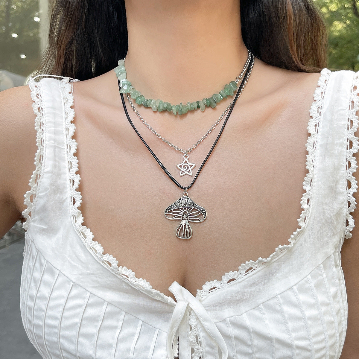 Turquoise-Style Beaded Ethnic Layered Necklace